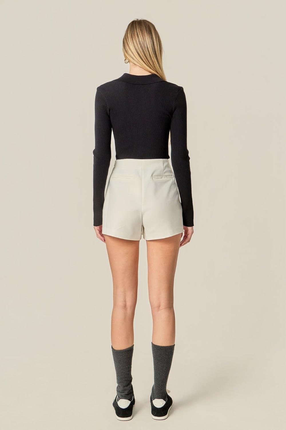 image:imageEnglish Factory Womens Slit Detail HighWaisted SkortWhite