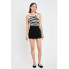 English Factory Women’s Slit Detail High-Waisted Skort(Black)