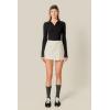 English Factory Women’s Slit Detail High-Waisted Skort(White)