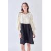 English Factory Women’s Textured Baby Doll Dress, Ivory/Black, M