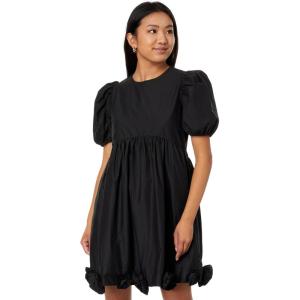 English Factory Women’s Poplin Corsage Mini Dress(Jet Black)