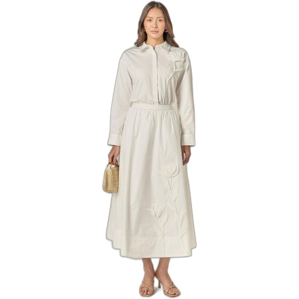 image:imageEnglish Factory Womens Appliqued Accent ShirtWhite
