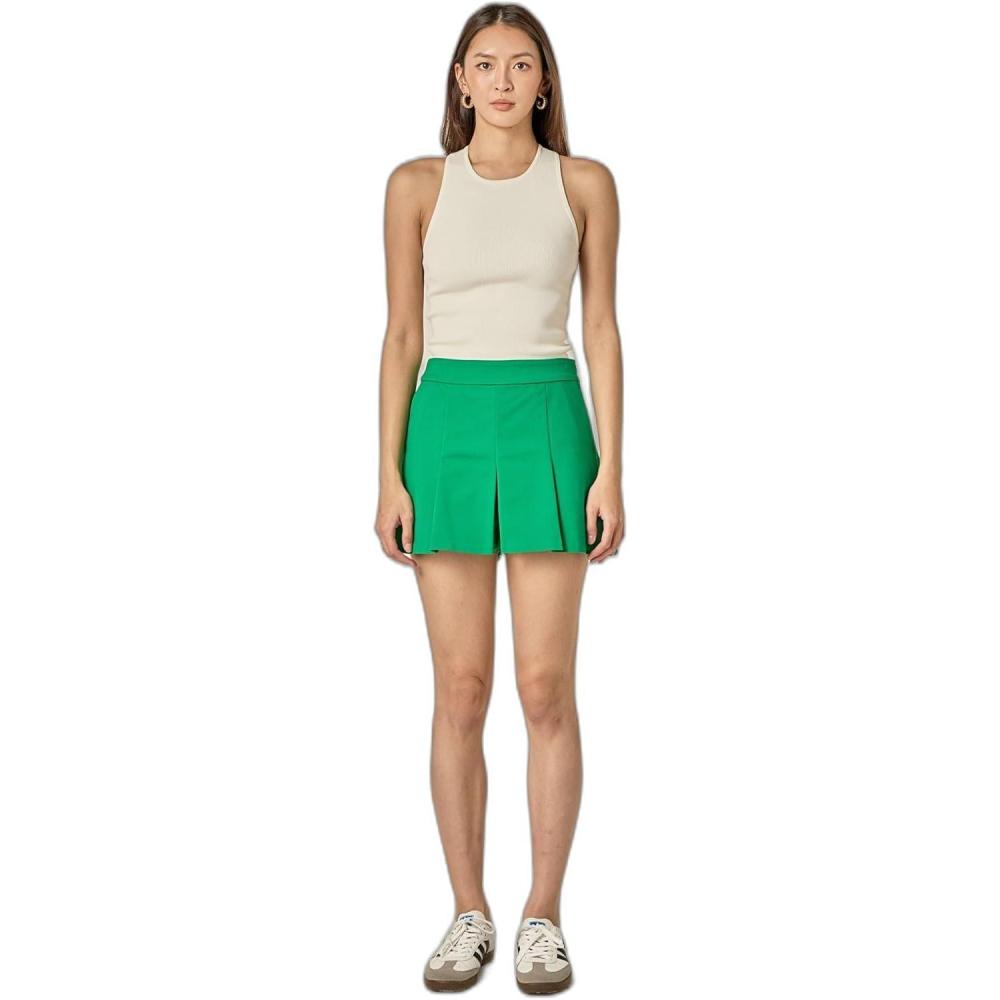 image:imageEnglish Factory Womens Pleated Mini SkortGreen
