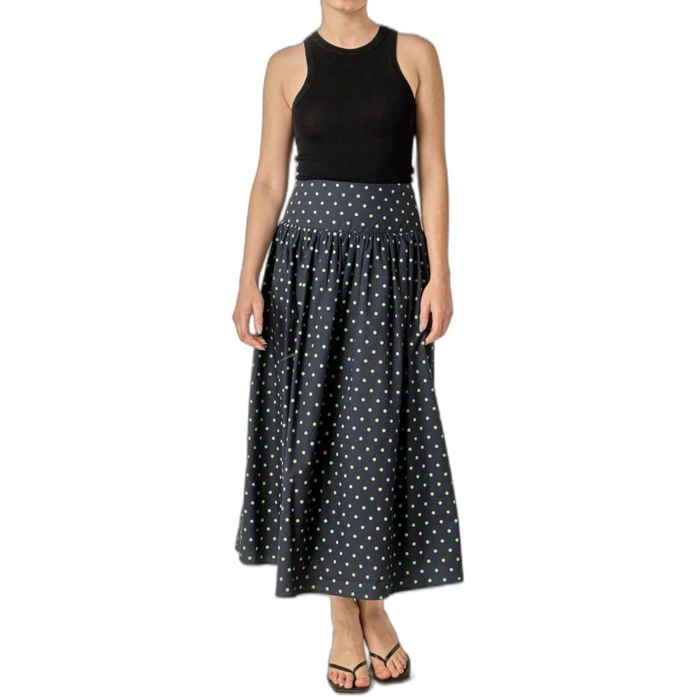 image:imageEnglish Factory Womens Polka Dot Midi SkirtNavyGreen