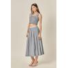 English Factory Women’s Colorblock Plaid Skirt(Blue)