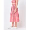 English Factory Women’s Gingham Midi Skirt Red