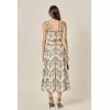 English Factory Women’s Linen Embroidered Midi Full Skirt(Beige/Black)