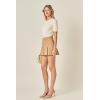 English Factory Women’s Pleated Mini Skort(Taupe)