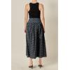 English Factory Women’s Polka Dot Midi Skirt(Navy/Green)