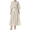 English Factory Women’s Balloon Sleeve Blouse with Pearl(White)