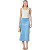 English Factory Women’s Faux Suede Midi Skirt(Slate Blue)
