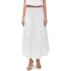 English Factory Women’s 3D Flower Midi Skirt(White)