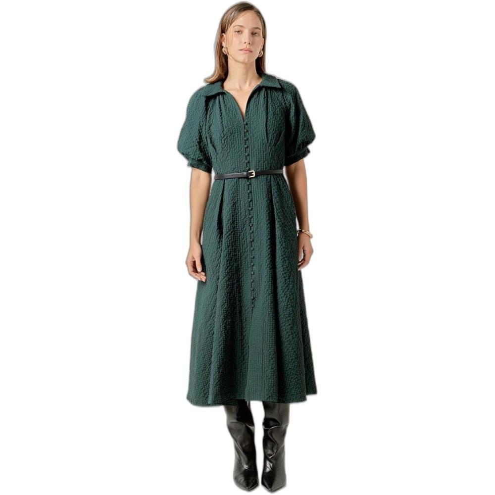 image:imageEnglish Factory Womens Shirt Midi DressDark Green