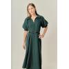English Factory Women’s Shirt Midi Dress(Dark Green)