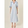 English Factory Women’s Stitch Detailed Midi Dress(Sky Blue/Purple)