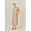 Midi Dress with Shirt Collar by ENGLISH FACTORY(Beige)