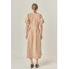 Midi Dress with Shirt Collar by ENGLISH FACTORY(Beige)