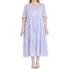 English Factory Women’s Gingham Tiered Midi Dress(Lavender)