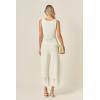 English Factory Women’s Fringe Detailed Sleeveless Knit Top(Off-white)