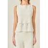 English Factory Women’s Fringe Detailed Sleeveless Knit Top(Off-white)