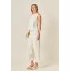 English Factory Women’s Fringe Detailed Sleeveless Knit Top(Off-white)