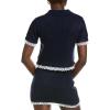 Knit Top with Scallop Detail by ENGLISH FACTORY(Navy)