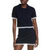 Knit Top with Scallop Detail by ENGLISH FACTORY(Navy)