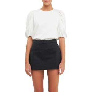 English Factory Women’s Puff Sleeve Top White