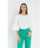 English Factory Women’s Ruffled Cotton Blend Top, S, White, Small