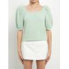 English Factory Women’s Short Puff Sleeve Sweater, Mint, XS