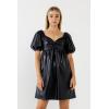 English Factory Women’s Faux Leather Mini Dress, Black, S