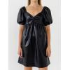 English Factory Women’s Faux Leather Mini Dress, Black, XS