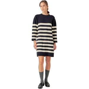 English Factory Women’s Stripe Knit Dress, Navy/Off White, S