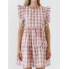 English Factory Women’s Gingham Mini Dress, Mauve, S