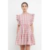 English Factory Women’s Gingham Mini Dress, Mauve, S