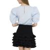 English Factory Women’s Poplin Puffed Sleeve Top, Powder Blue, M
