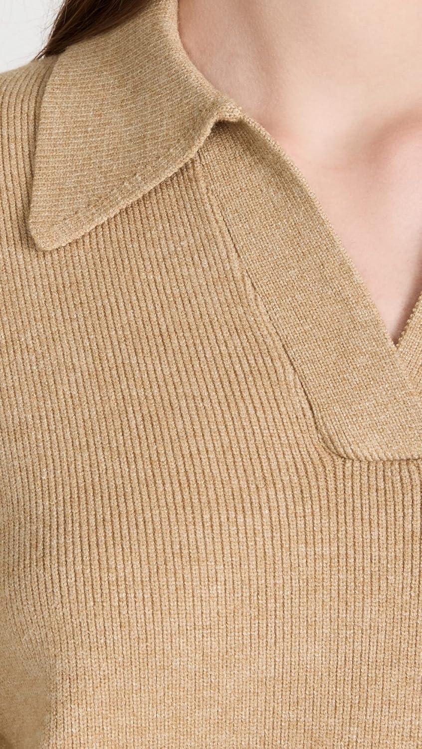 image:imageEnglish Factory Womens Polo Collar Knit SweaterCamel