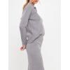 English Factory Women’s Polo Collar Knit Sweater(Grey)