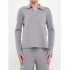 English Factory Women’s Polo Collar Knit Sweater(Grey)