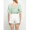 English Factory Women’s Short Puff Sleeve Sweater, Mint, L