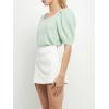 English Factory Women’s Short Puff Sleeve Sweater, Mint, L
